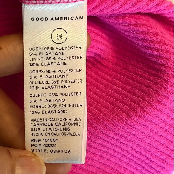 Good  American Size 5/6/2XL/ 3XL Hawaiian Pink Always Fits
One Piece Swimsuit. - Picture 7 of 11